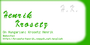 henrik krosetz business card